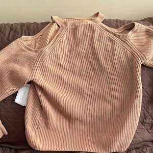 1. State  cold shoulder  Sweater in Tan